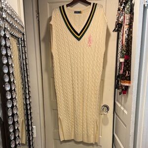 Ralph Lauren Cream V-Neck Sweater Dress